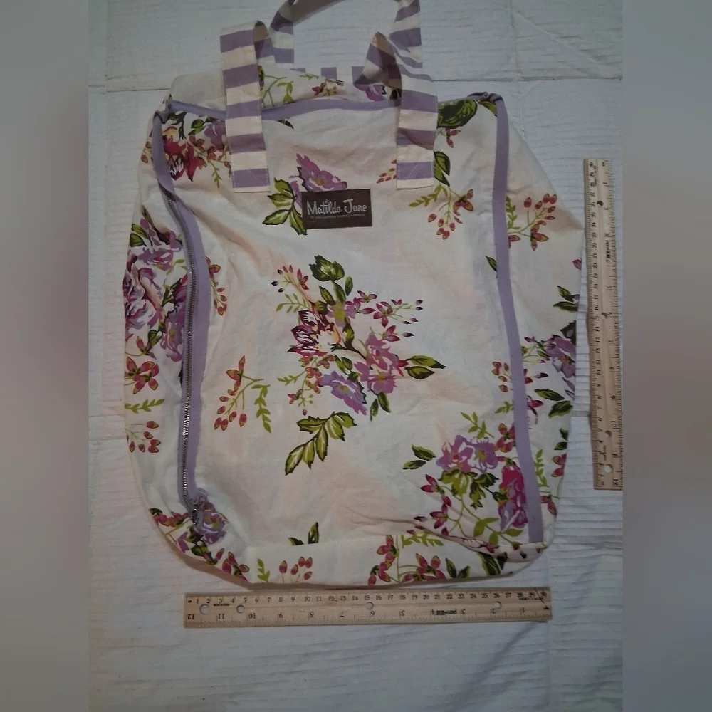 Matilda Jane Floral Tote Bag - Purple and Cream